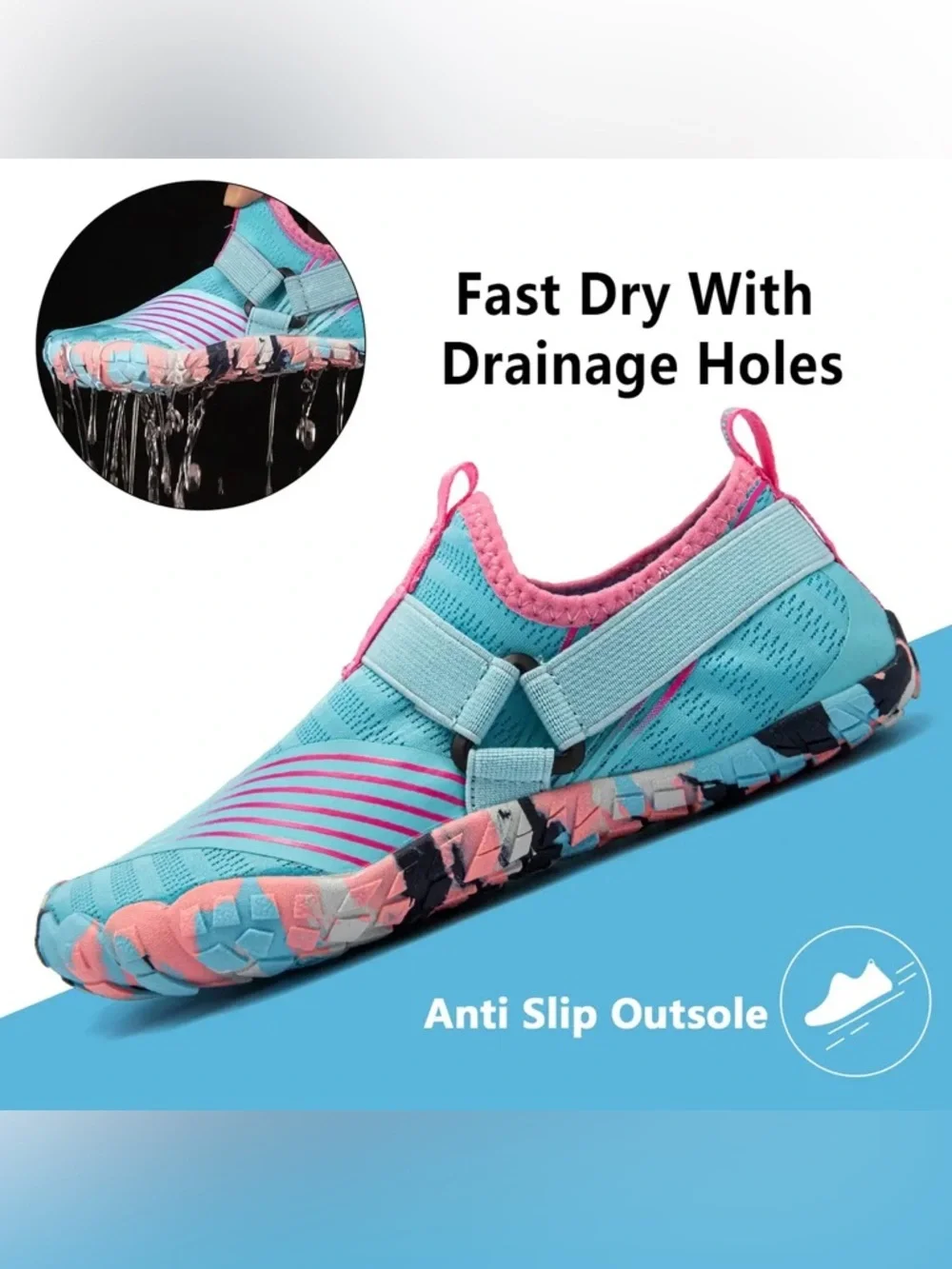 🌸Merence Anti slip Blue Aqua Water Slip On Sneakers